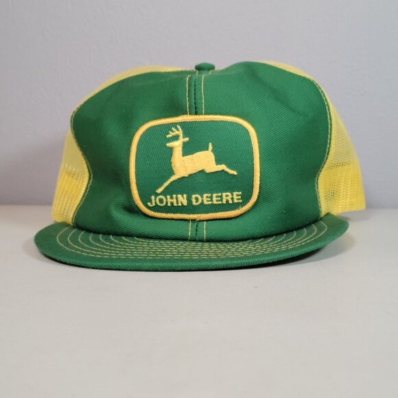 John Deere Other - John Deere Patch Mesh Vintage Green and Yellow Trucker Hat Louisville MFG RARE